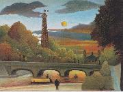 Seine and Eiffel-tower in the sunset Henri Rousseau